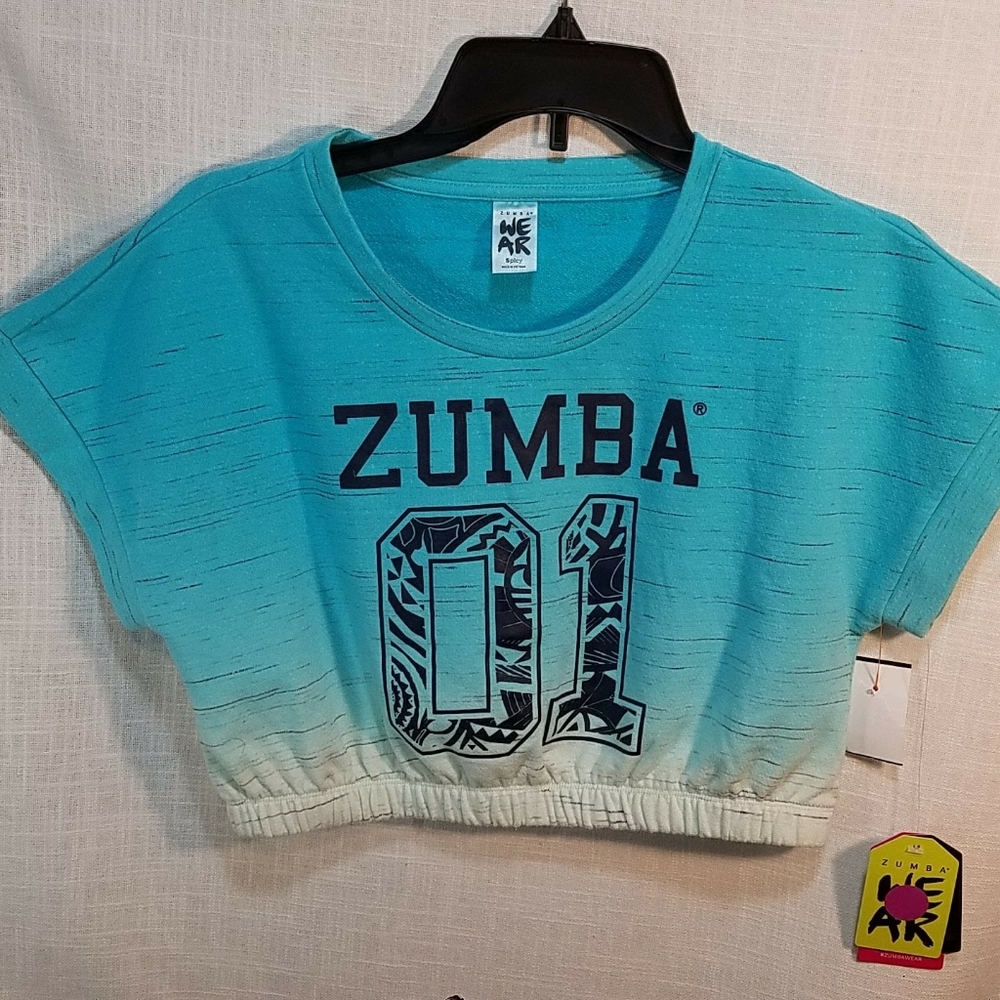 Zumba blue crop shirt